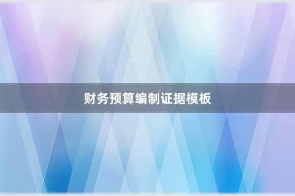 财务预算编制证据模板